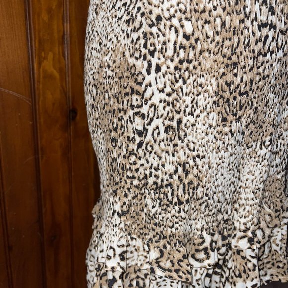 Women's Faithfull the Brand Leopard Smocked Margherita Dress Size 4‎ - Picture 6 of 9